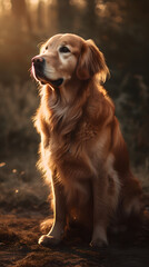 Golden Retriever dog photography poster mobile phone vertical background