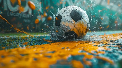 Detailed artwork of a soccer pitch with unique textures
