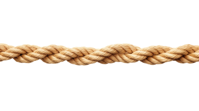 Intertwined Whispers: A Close-Up of Elegantly Coiled Rope on White.. On a Clear PNG or White Background.