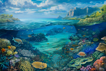 Fototapeta na wymiar Diverse Coral Reef Ecosystem