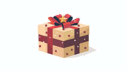 Christmas of gift box vector icon.Cartoon vector icon