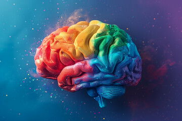 Colorful neurodivergent mind concept, Autism and ADHD representation