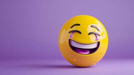 Fototapeta premium a yellow smiley face with a purple background