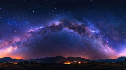 Stellar Majesty: A Panoramic View of the Milky Way's Arc - Generative AI