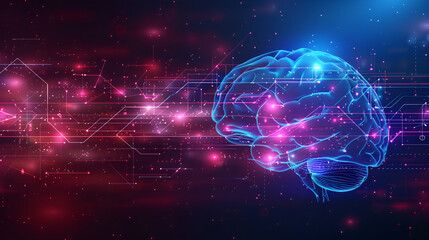 Abstract human brain Artificial intelligence technology, generative Ai