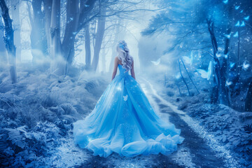 Beautiful woman in a ball gown