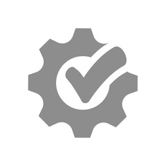 Customized vector icon. Checkmark and gear symbol. - obrazy, fototapety, plakaty