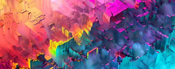 Türaufkleber Abstract colorful digital landscape © iVGraphic
