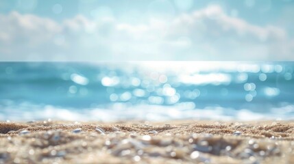 Golden Sands and Sunlit Waves: A Serene Beach Bokeh Dreamscape - Generative AI