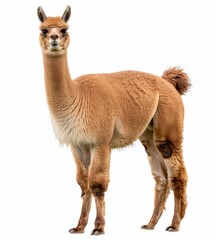 Fototapeta premium alpaca on white background isolated
