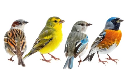 Diverse Avian Assembly: Colorful Songbirds in Harmonious Display Generative AI