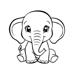 Cute baby elephant vector illustration