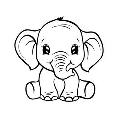 Fototapeta premium Cute baby elephant vector illustration