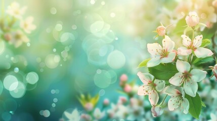 Dreamy Spring and summers Blooms and Ethereal Light Amidst Soft Bokeh - Generative AI