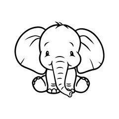 Cute baby elephant vector illustration