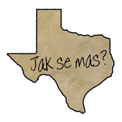state of texas shape with aged parchment fill and 