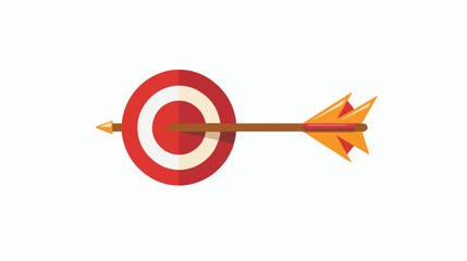 Arrow in the target vector icon Flat vector isolated