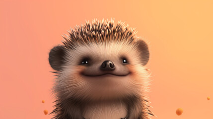 an illustration of an emotional hedgehog on a monochrome background