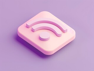 a pink square with a symbol on it