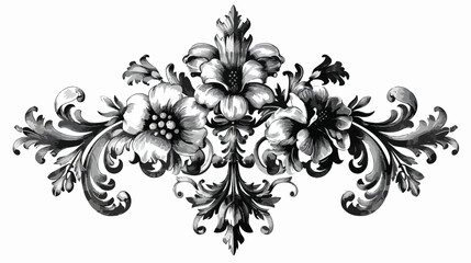 Baroque ornament with filigree in vector format for d