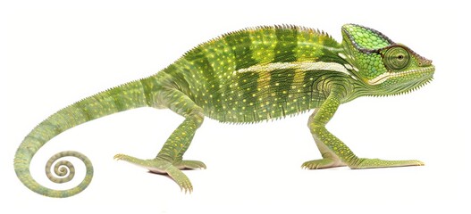 Chameleon on a white background isolated