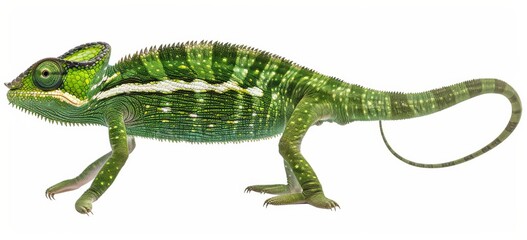 Fototapeta premium Chameleon on a white background isolated