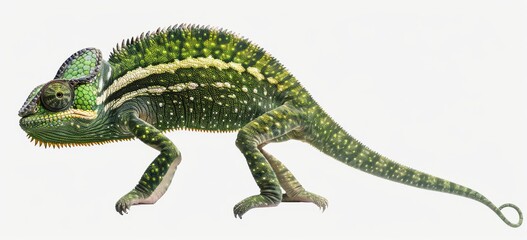 Fototapeta premium Chameleon on a white background isolated