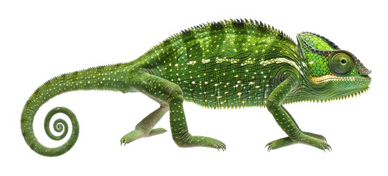 Chameleon on a white background isolated