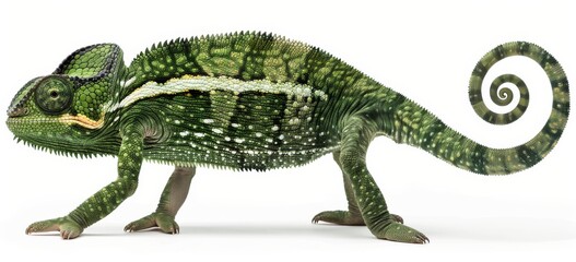 Fototapeta premium Chameleon on a white background isolated