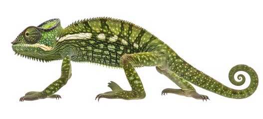 Fototapeta premium Chameleon on a white background isolated