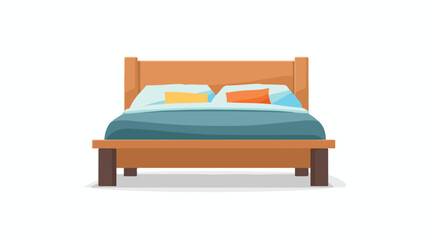 Bed icon vector flat template Flat vector isolated on