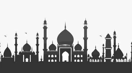 Black mosque vector illustration. Icon logo template. - obrazy, fototapety, plakaty