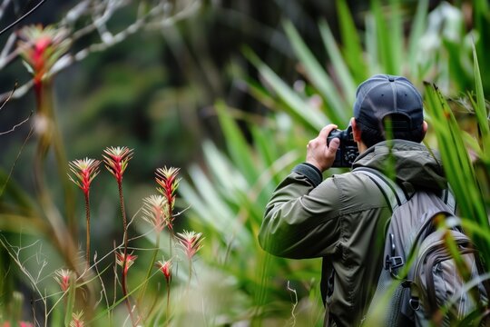 nature photographer taking pictures of indigenous flora