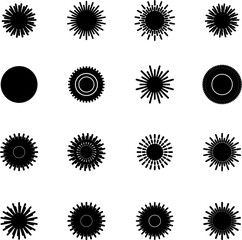 Set of sun icons - vector