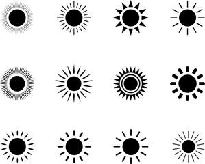 Set of sun icons - vector