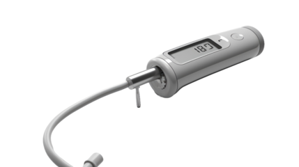 The Digital Symphony: A Thermometers Dance. On a Clear PNG or White Background.