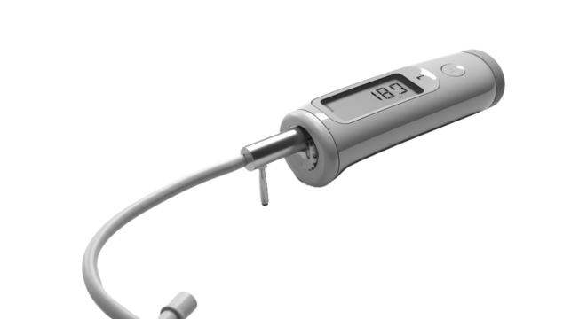 The Digital Symphony: A Thermometers Dance. On a Clear PNG or White Background.