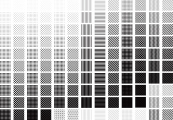 Simple basic pattern set of 130 seamless vectors - obrazy, fototapety, plakaty