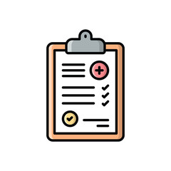 Color Line Medical Report vector icon