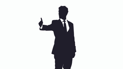 Businessman draw silhouette Flat vector isolated on white