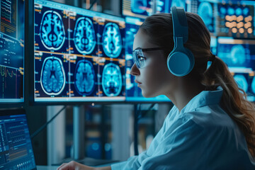 Innovative medical technology diagnosing patient's brain with intelligence software