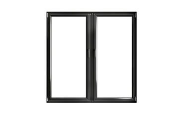 Modern and minimal house window for interior decoration isolated on background, open office glass window frame.