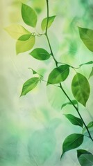 Green leaves on a soft backdrop