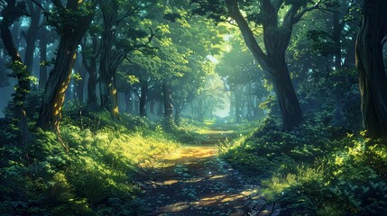 Obraz premium Enchanted forests where each leaf can tell a story of ancient magic