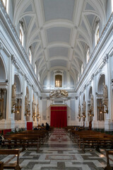 view of the central nave of the Palermo Cathedral