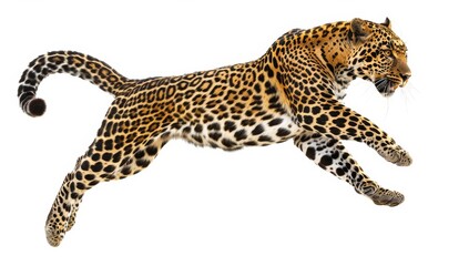 leopard on white background isolated