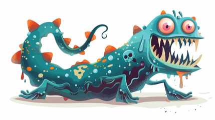 Cartoon bacteria monster. halloween vector