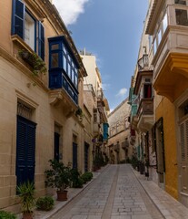 idyllic picturesque city street in downtown Birgu in the Three Cities of Valletta