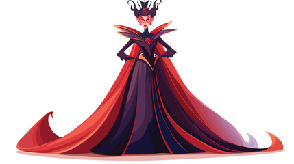 Cartoon evil queen on white background Flat vector isolated