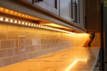 placing led strip lights under cabinets